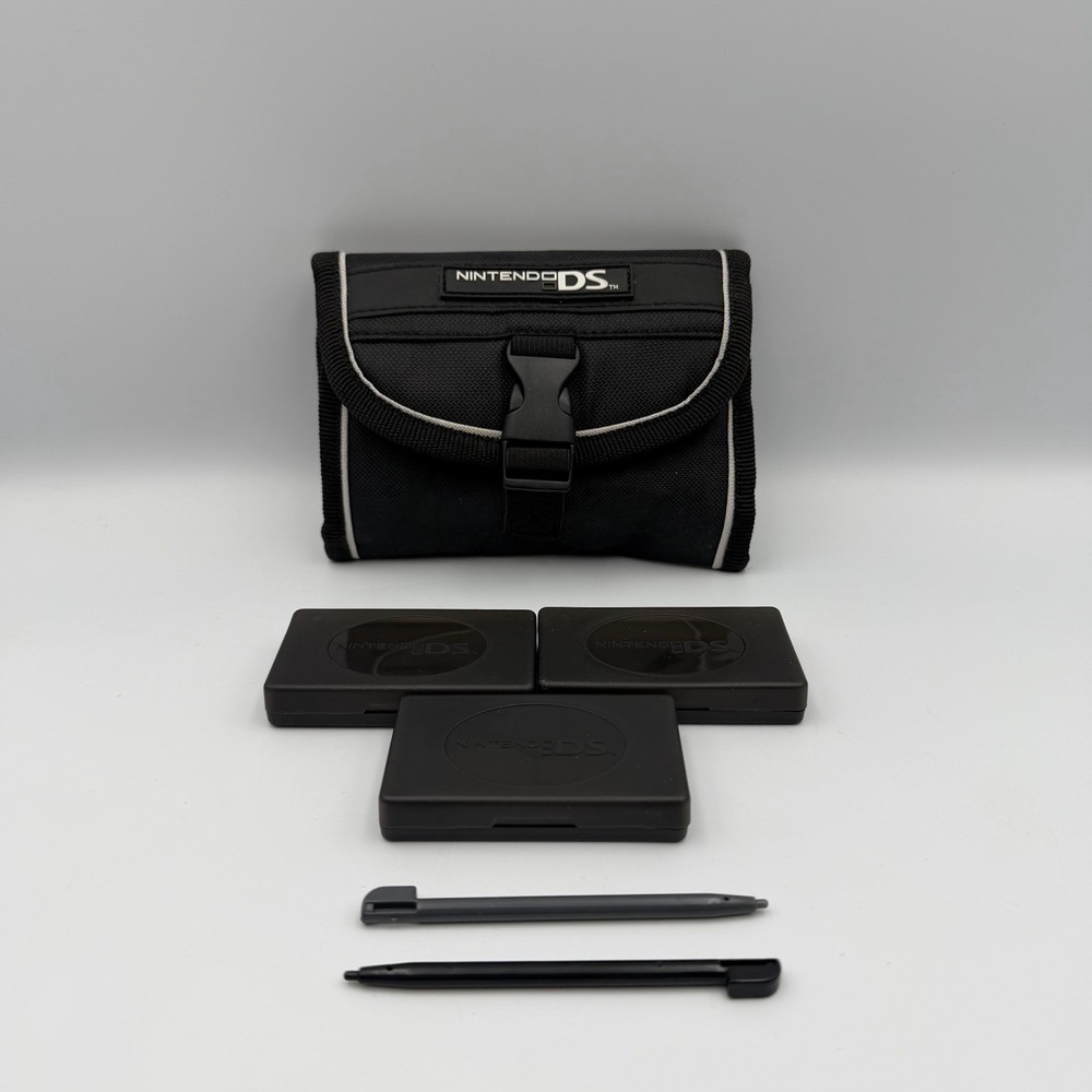 Nintendo DS Carrying Case 3 Game Cases 2 Styluses Accessories Bundle